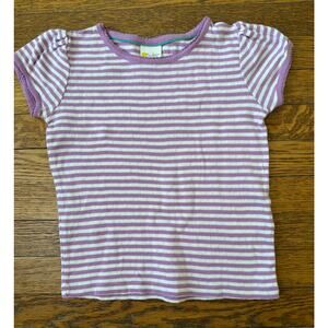 Mini Boden Girls' Purple Striped Pointelle Shirt Size 5-6